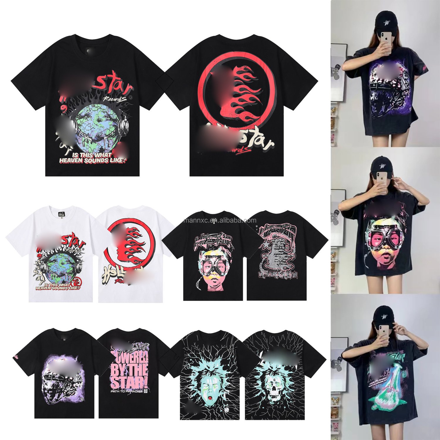 Hell T-shirt Star Brand Clothing Manufacturer Customized High Quality 100% Cotton Oversized Retro T-shirt Printed T-shirt Graphic Male