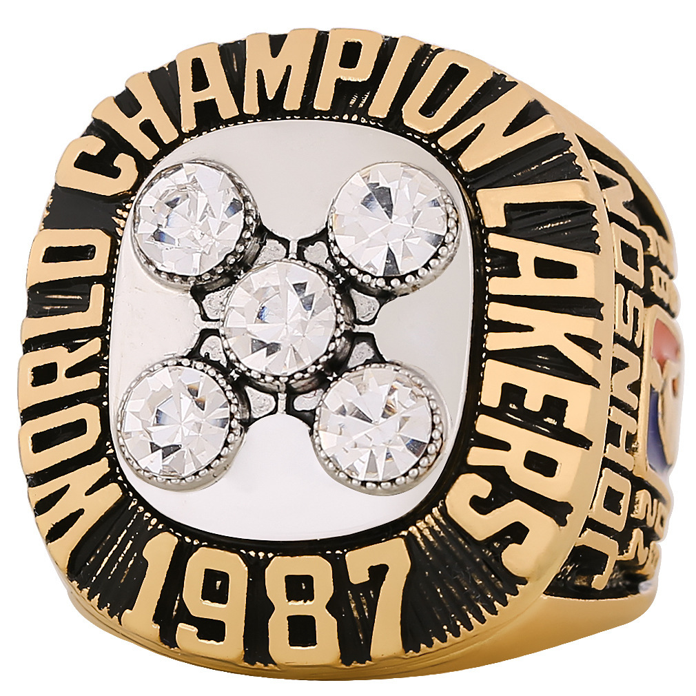 1987 Lakers Championship Ring Kobe Bryant Fans' Religious Classic Wood Zinc Alloy Jewelry Spherical Packaging Box Yue Ying