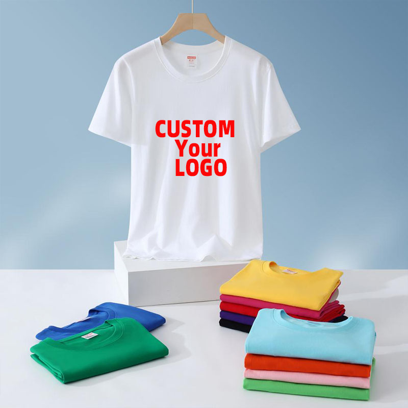 High quality 210gsm cotton blank plain T-shirt customized 3D printed plus size men's T-shirt oversized heavyweight T-shirt