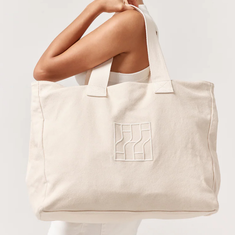 New custom logo thickened women's shoulder blank cotton canvas student pocket shopping tote bag
