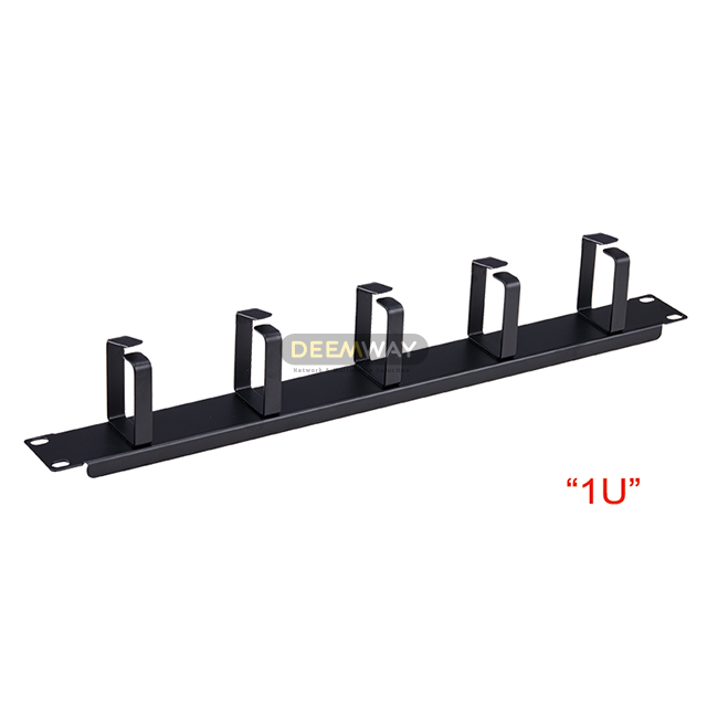 19 inch 1U 2U cable management panel with 5 metal rings