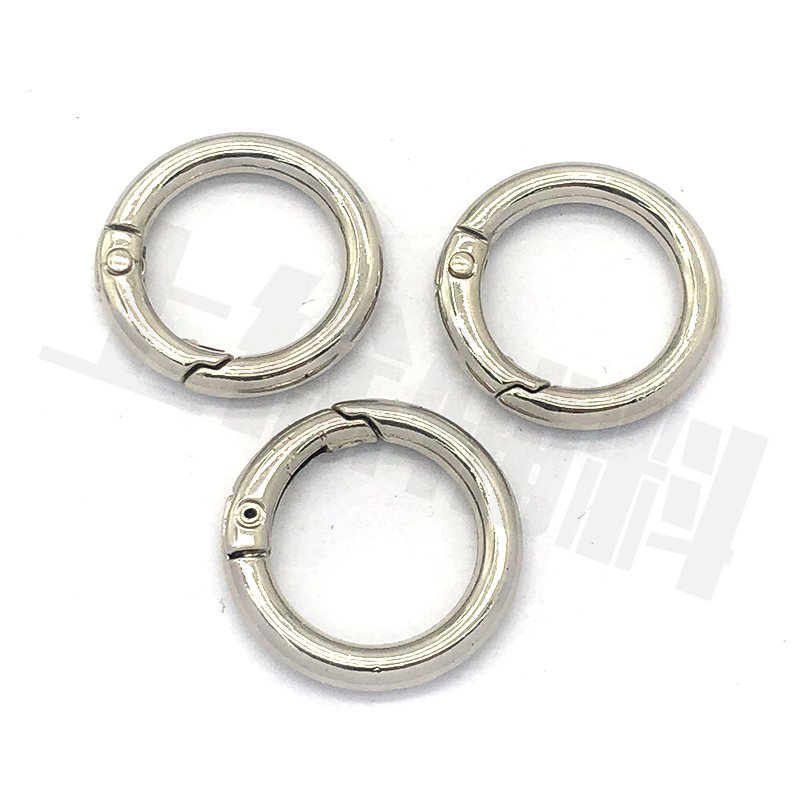 Wholesale high-quality circular buckle hook silver metal waterproof O-ring spring buckle