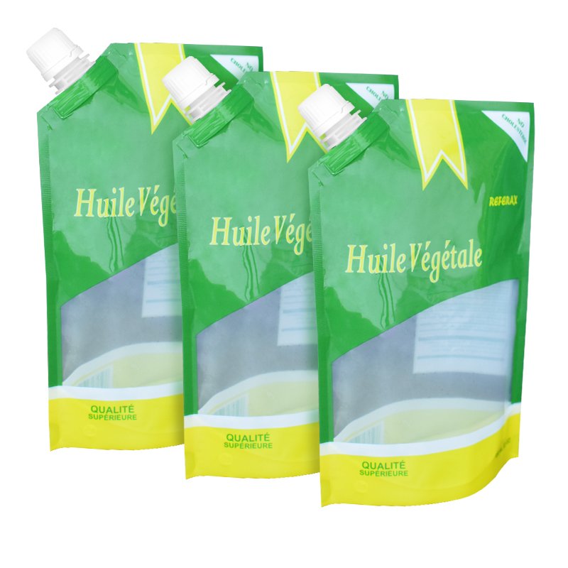 LT biodegradable flexible flip cover square transparent liquid plastic packaging aluminum foil upright spray pocket with nozzle